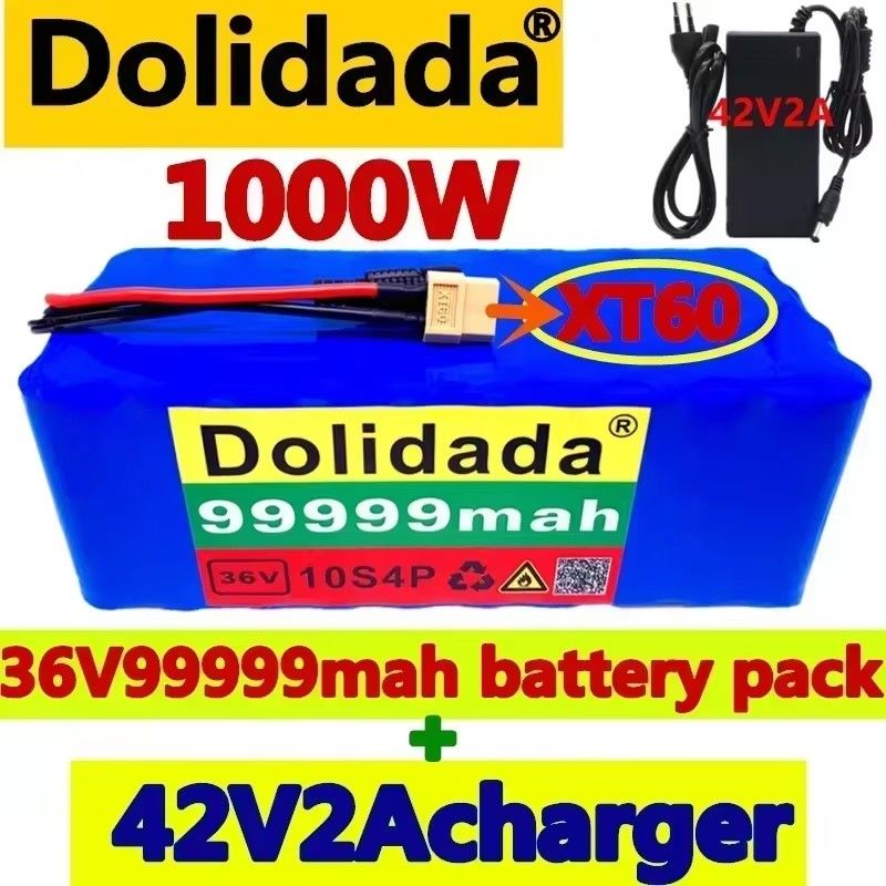 10S4P XT60 Интерфейс 36V 1000W Мощный 42V99999mAh Электрический велосипедный аккумулятор + зарядное устройство