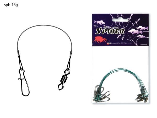 Поводок Spider 7х7 SPB-16G 12кг 15см green