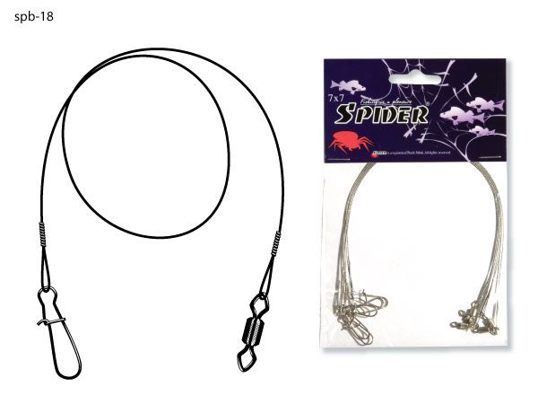 Поводок Spider 7х7 SPB-18 12кг 25см clear