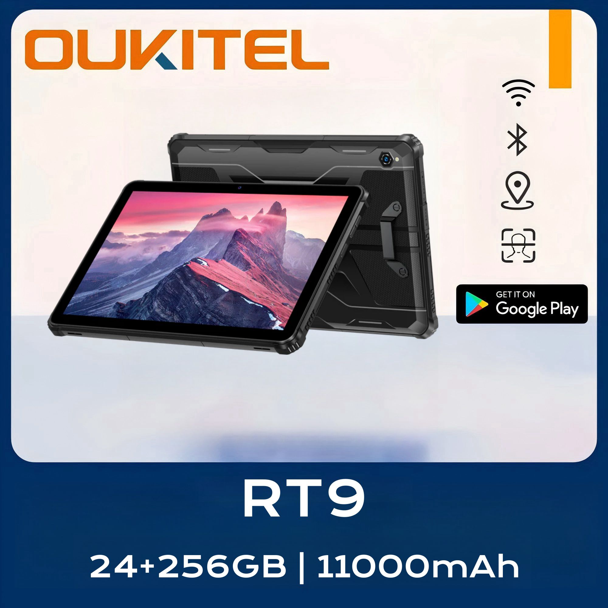 OukitelПланшетOukitelRT9,10.1"256МБ/24ГБ,черный