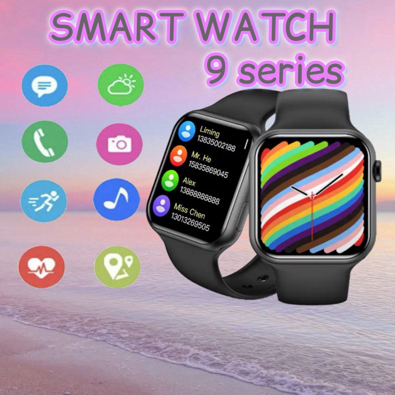 СмартчасычерныеSmartWatch9SeriesBlackУмныечасы