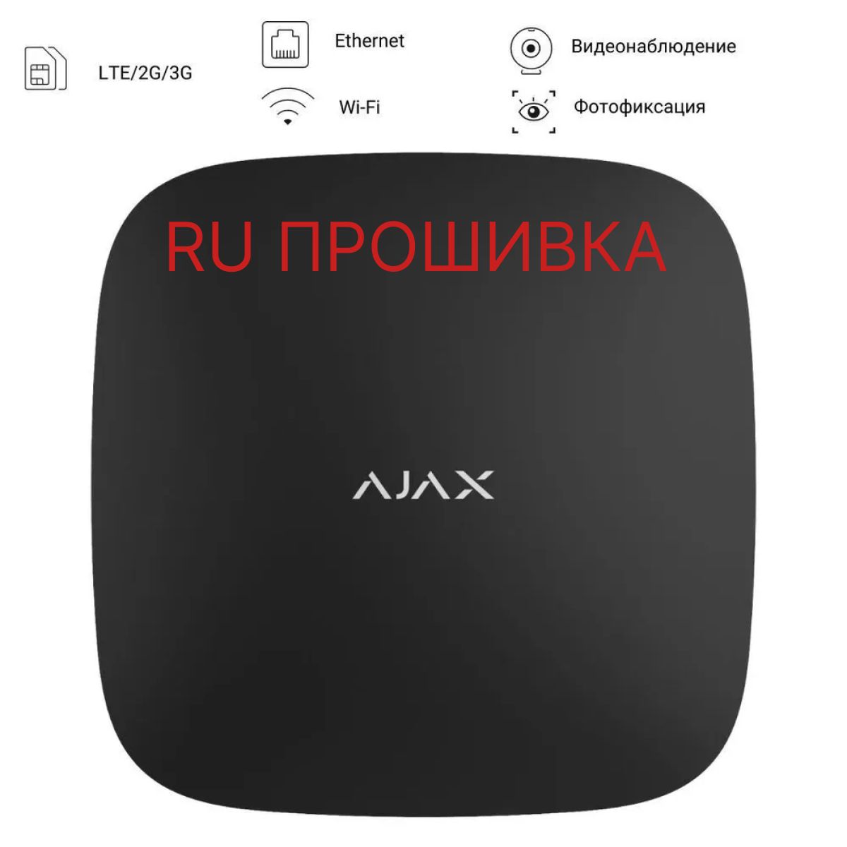 Ajax Hub 2 Plus black Смарт-централь с фотоверификацией тревог