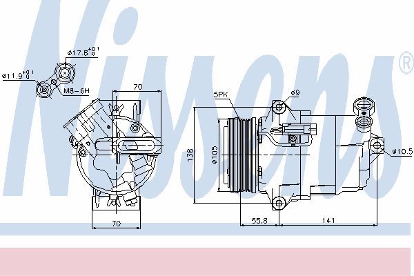 Компрессор кондиционера/ Opel Astra H 1.6-1.8 04>