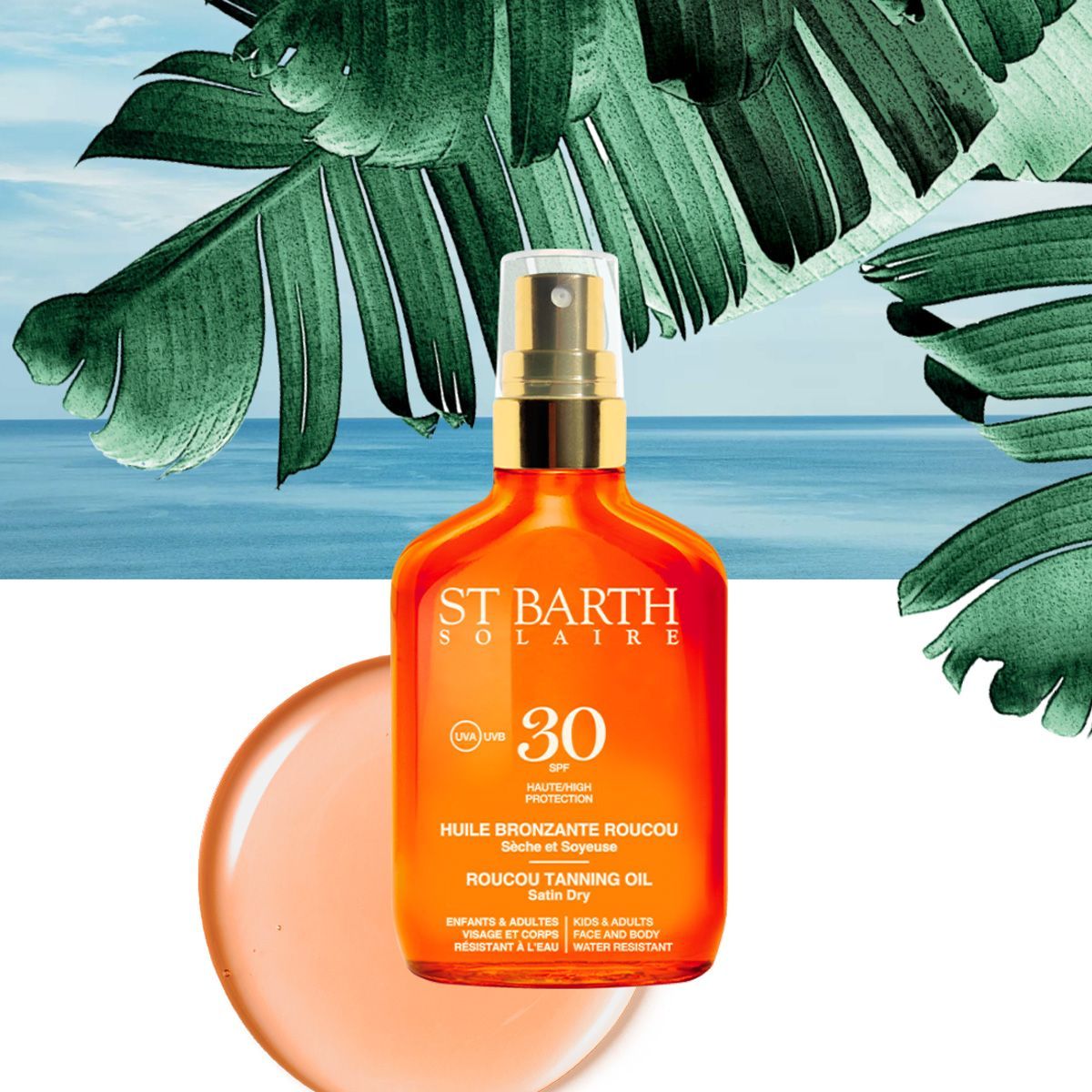 Ligne ST BARTH Сухое масло помадного дерева SPF30 для красивого загара // Roucou Tanning Oil Satin Dry High Protection SPF30