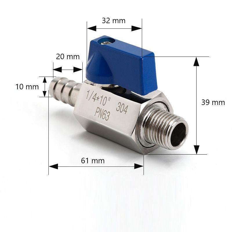 КранштуцерDn1/4-10mmНР,изнержавеющейсталиAISI304