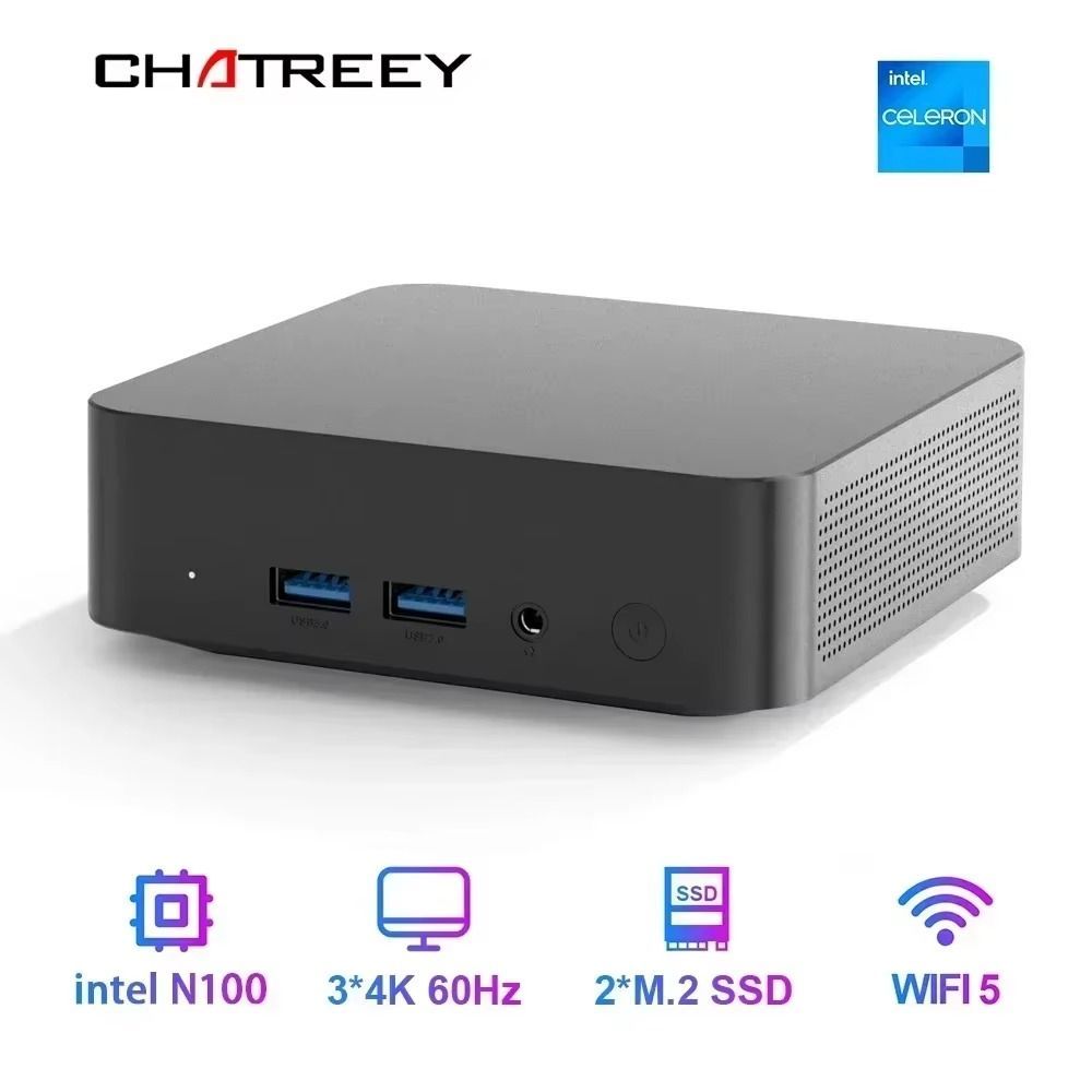 Chatreey Мини-ПК T9  (Intel Alder Lake N100, RAM Отсутствует, Intel UHD Graphics, Windows 11 Pro)