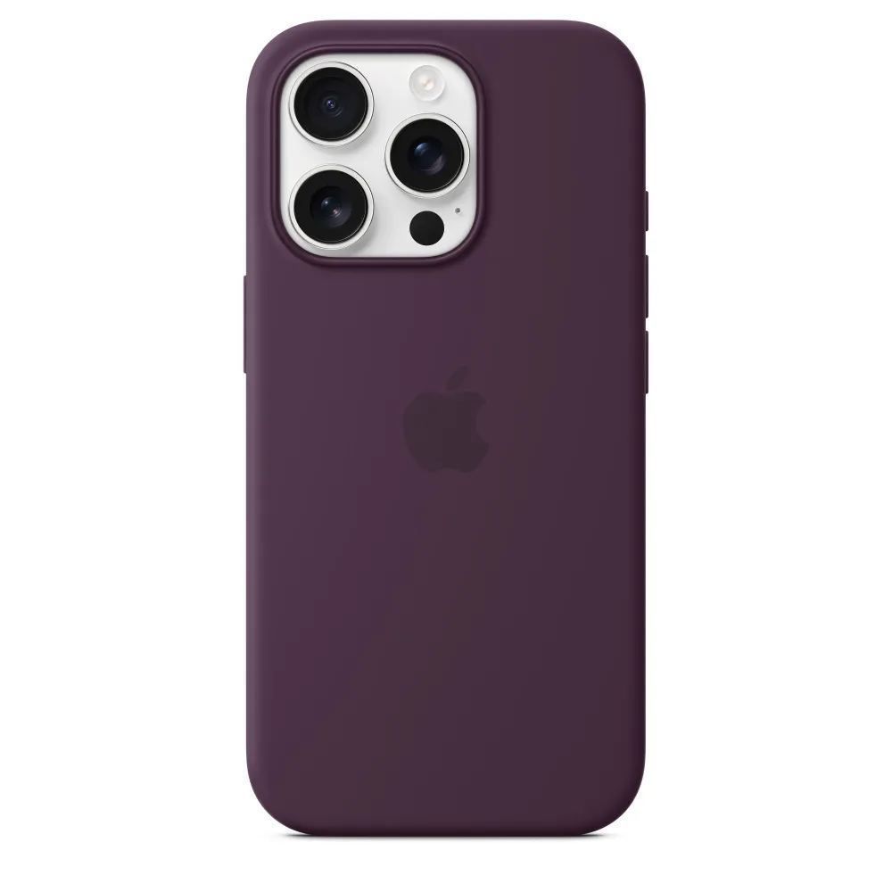 Чехол-накладкадляiPhone16ProMax/SiliconeCaseMagSafe/АнимациейNFC/Plum+ЗащитноестеклоSPARTA