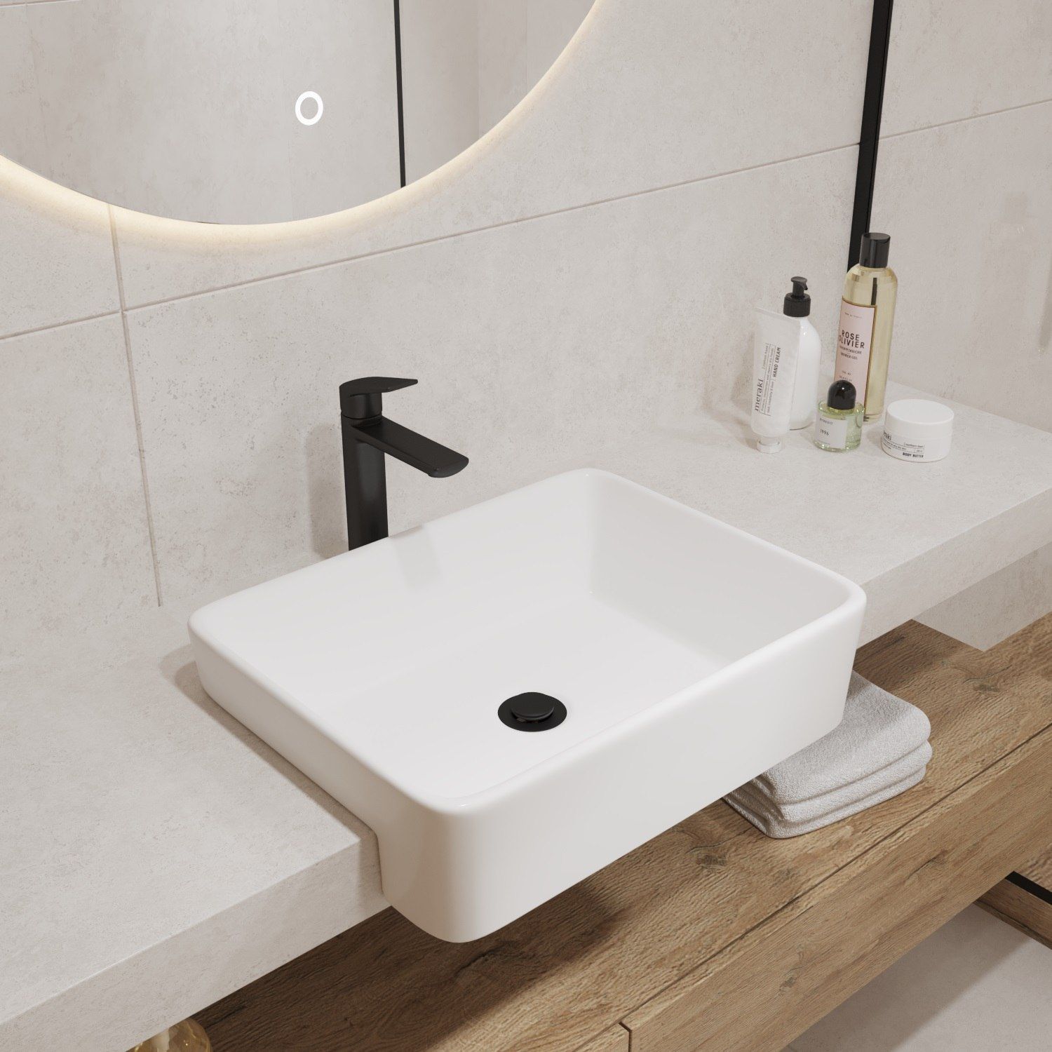 Раковина Lauter 21675, 48x37 см, встраиваемая, без смесителя, белая