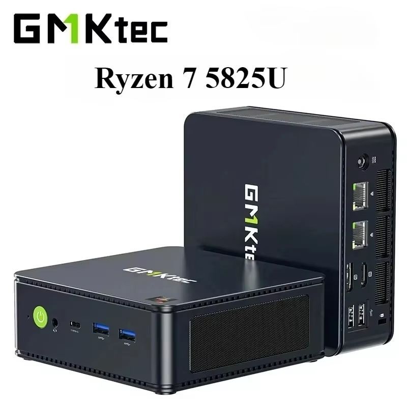 GMKtecМини-ПКM5Plus(AMDRyzen75825U,RAMОтсутствует,AMDRadeon,БезОС),черный