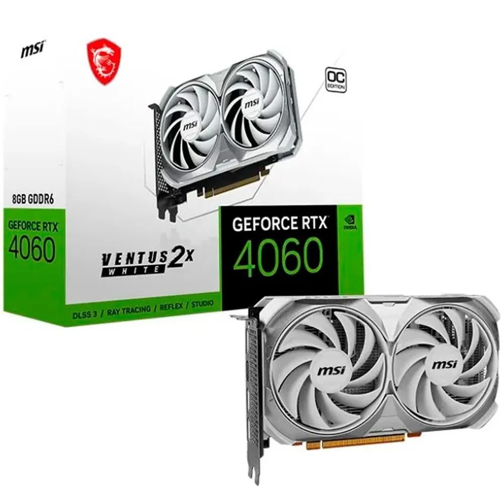 MSI Видеокарта 8 ГБ (GeForce RTX 4060 VENTUS 2X WHITE 8G OC)