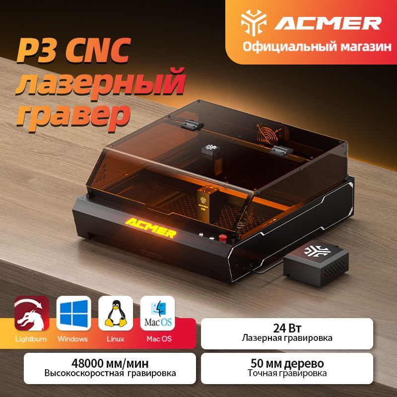 ACMER P3 24Вт лазерный гравер высокая скорость резки лазерный станок с ЧПУ