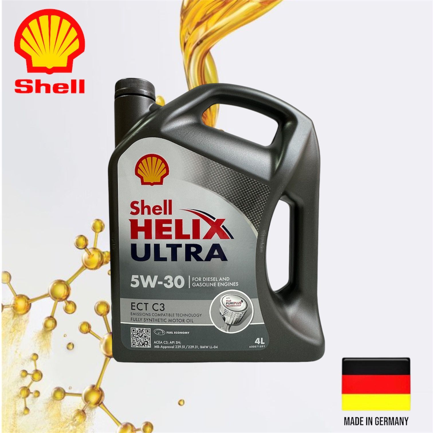 Shell HELIX ULTRA ECT C3 5W-30 Масло моторное, Синтетическое, 4 л