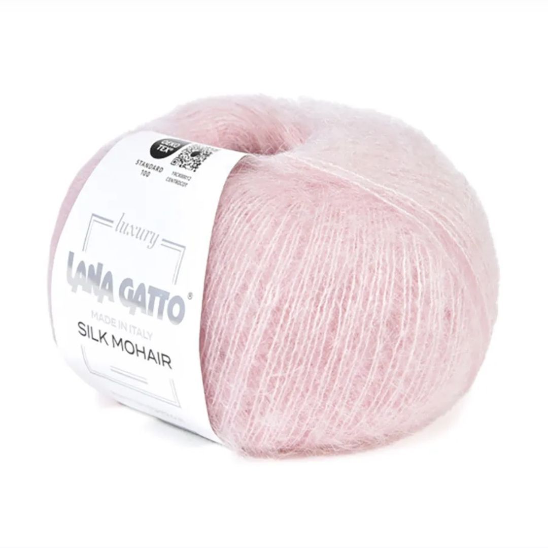 Пряжа Lana Gatto Silk Mohair - цвет 30794-светло розовый : мохир шёлк 1 шт.25г- 212м;