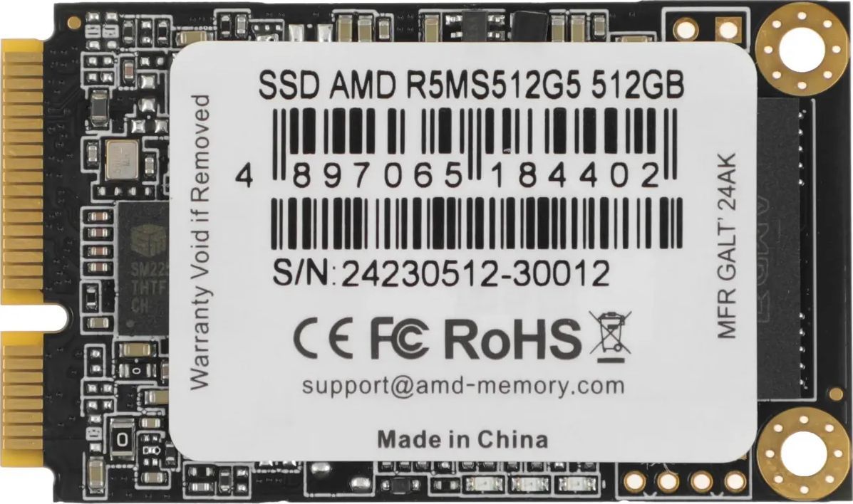 AMD 512 ГБ Внутренний SSD-диск R5 mSATA (R5MS512G5)