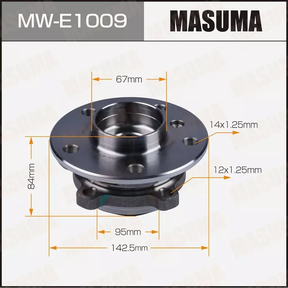 Ступица BMW 1 (F40) 19-, X1 (F48) 14-, X2 (F39) 17- задняя (c ABS) Masuma MASUMA MW-E1009