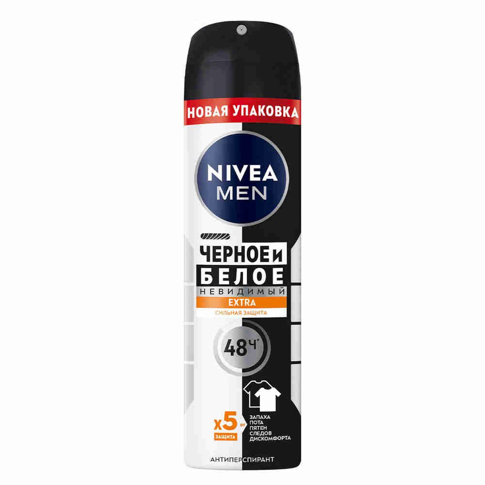 Дезодорант-антиперспирант спрей NIVEA Men Черное и Белое Невидимый EXTRA, 150 мл