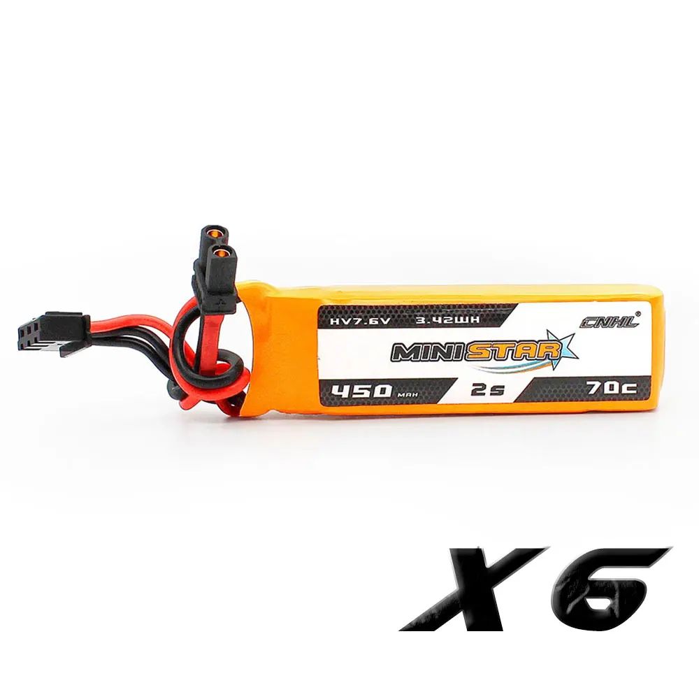 6 шт. аккумулятор CNHL Lipo 2S 7,6 В 450 мАч 70C Ministar HV с вилкой XT30