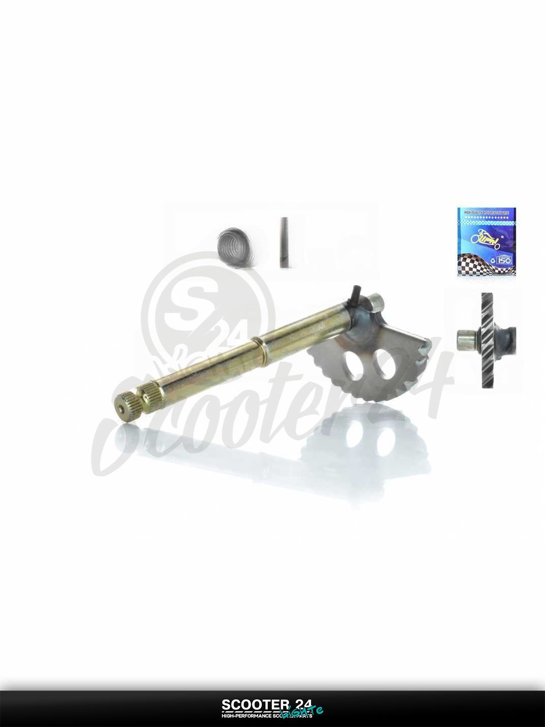 Сектор кикстартера на китайский скутер 157QMJ GY6 150 L 164 мм + втулка, пружина "LIPAI"