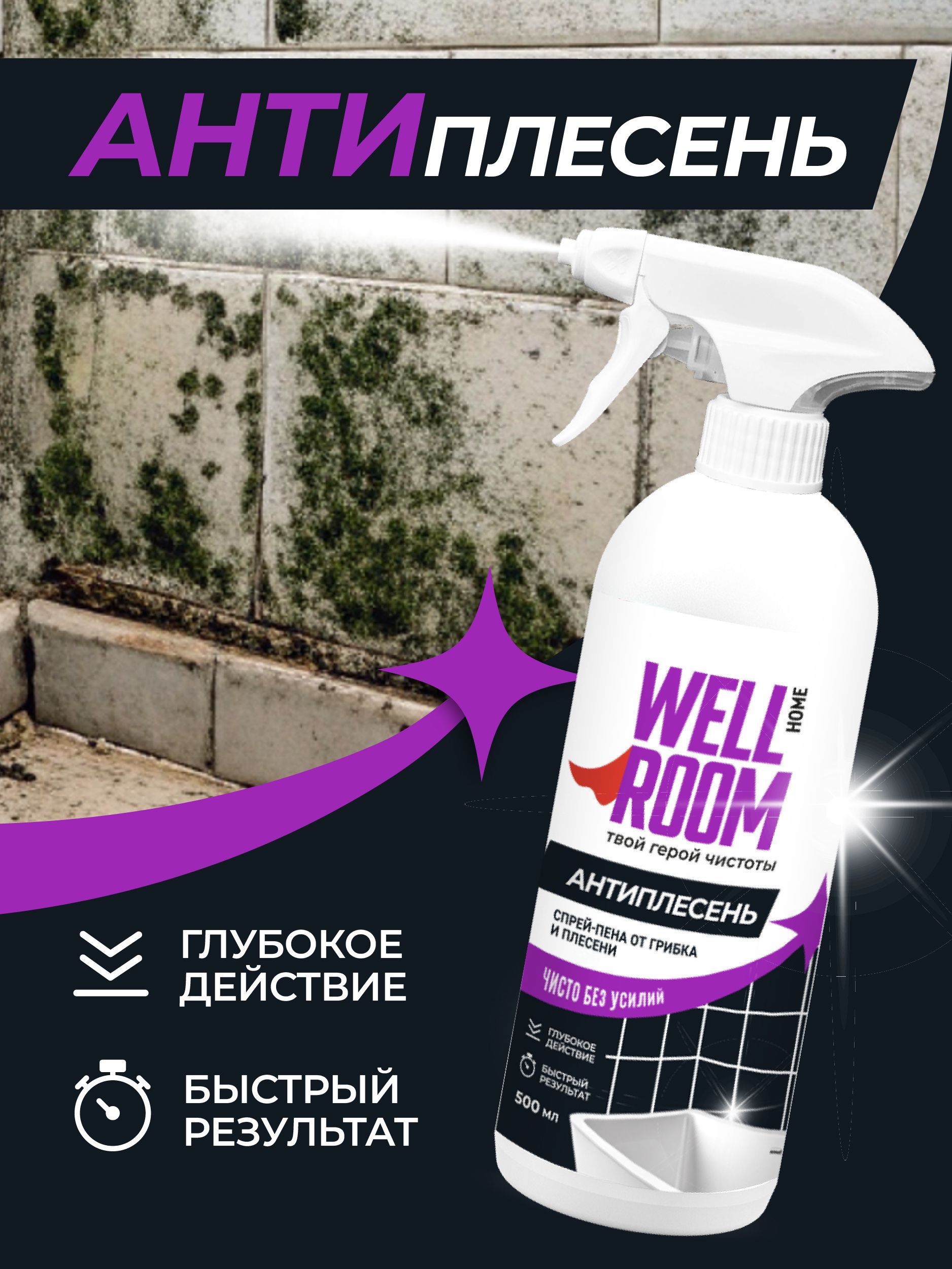 Спрей-пенаантиплесеньотплесениигрибкаWellroom,500мл