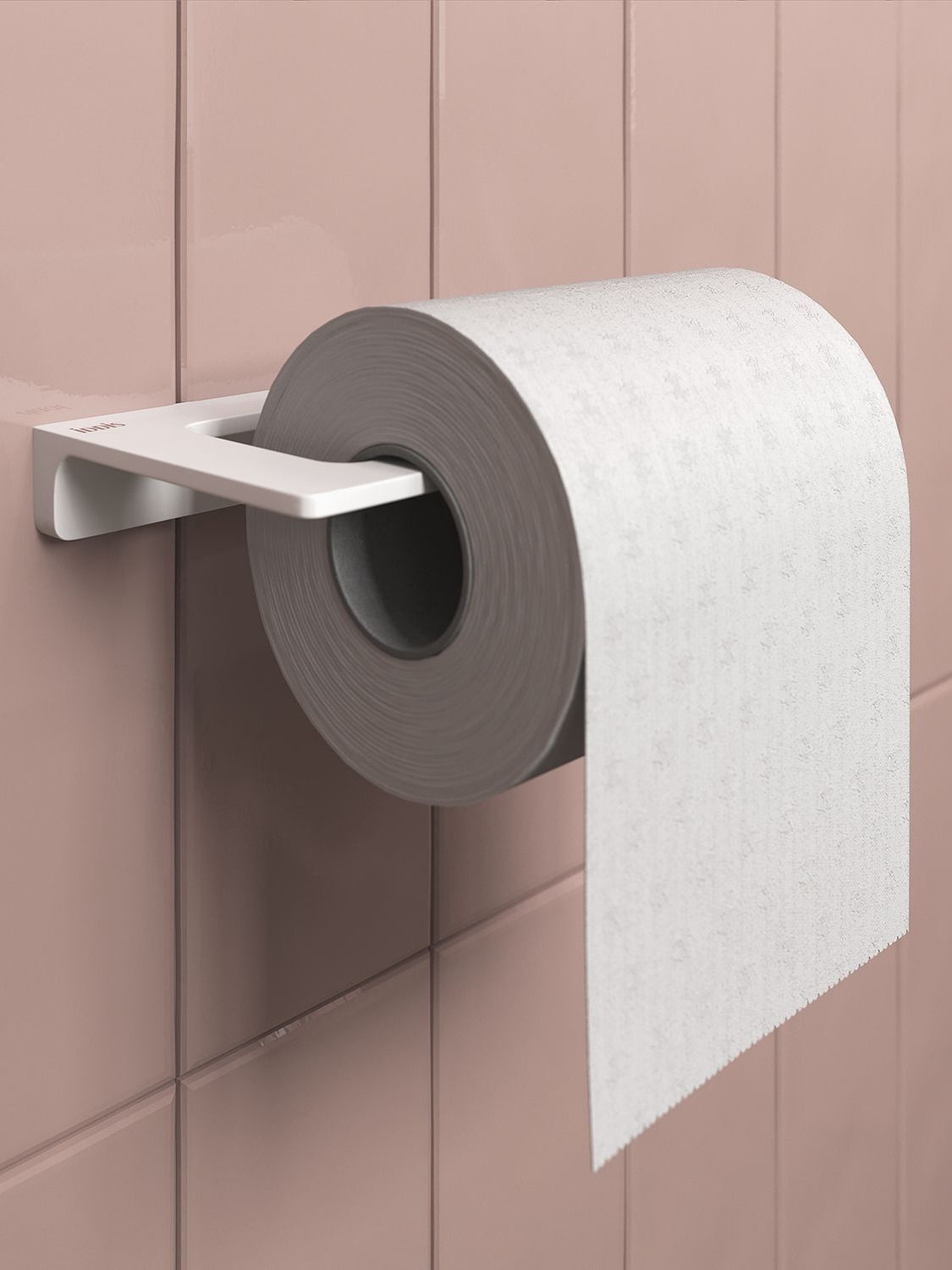 Фото товара на маркетплейсе ozon Держатель для туалетной бумаги без крышки IDDIS, белый матовый, сплав металлов, Slide, SLIWT00i43