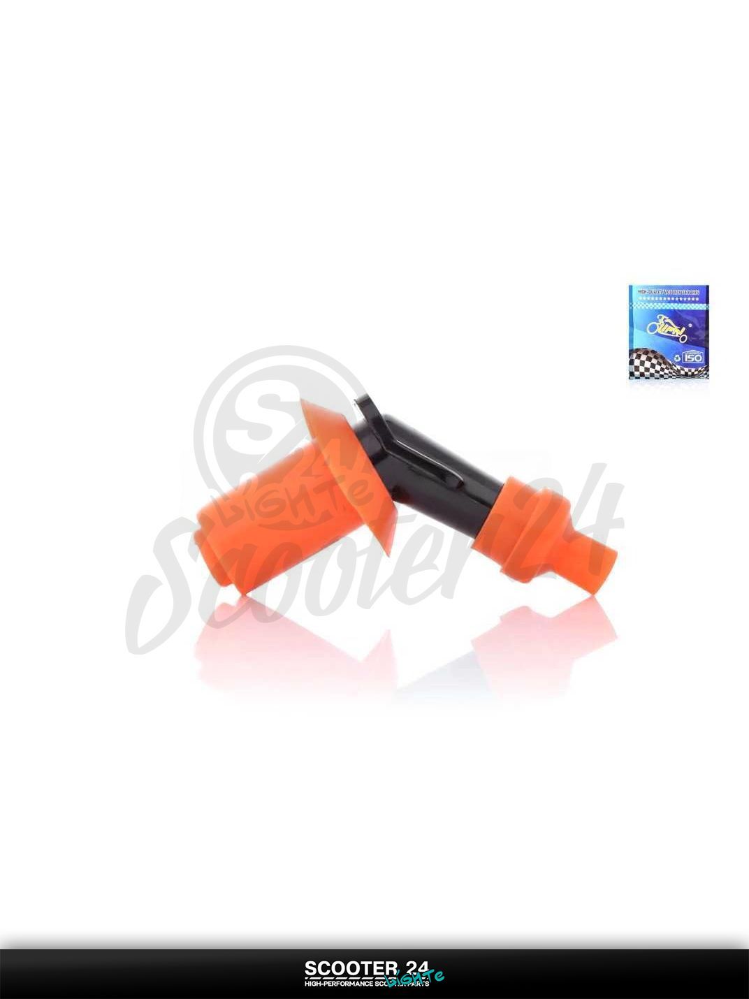 Насвечник 4T угол 135, с юбкой "LIPAI" (оранжевый) универсальный на мотоцикл мопед и скутер / эндуро / питбайк