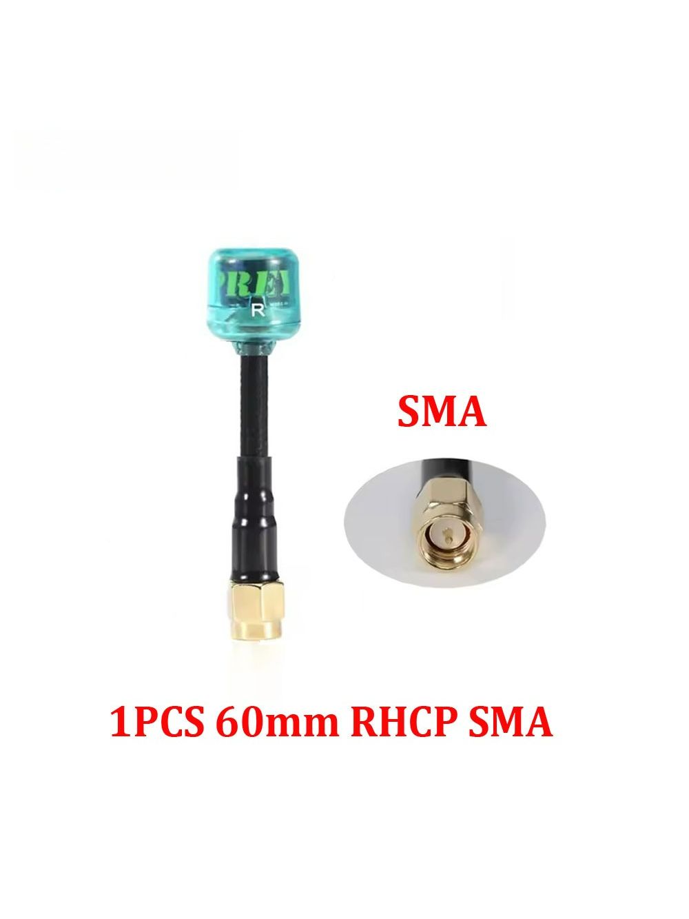 FlyFishRC Osprey 5.8Ghz RHCP 60mm SMA Cyan Antenna