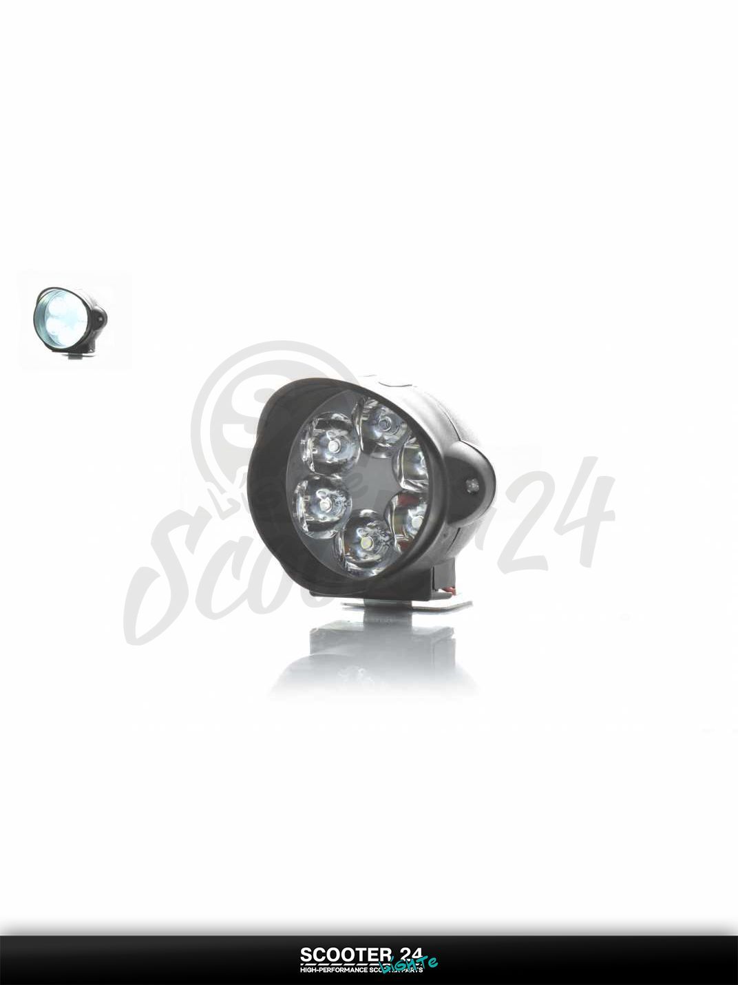 Фара дополнительная диодная круглая D54 с козырьком белый свет 18134_ универсальная на мотоцикл / питбайк и скутер квадроцикл