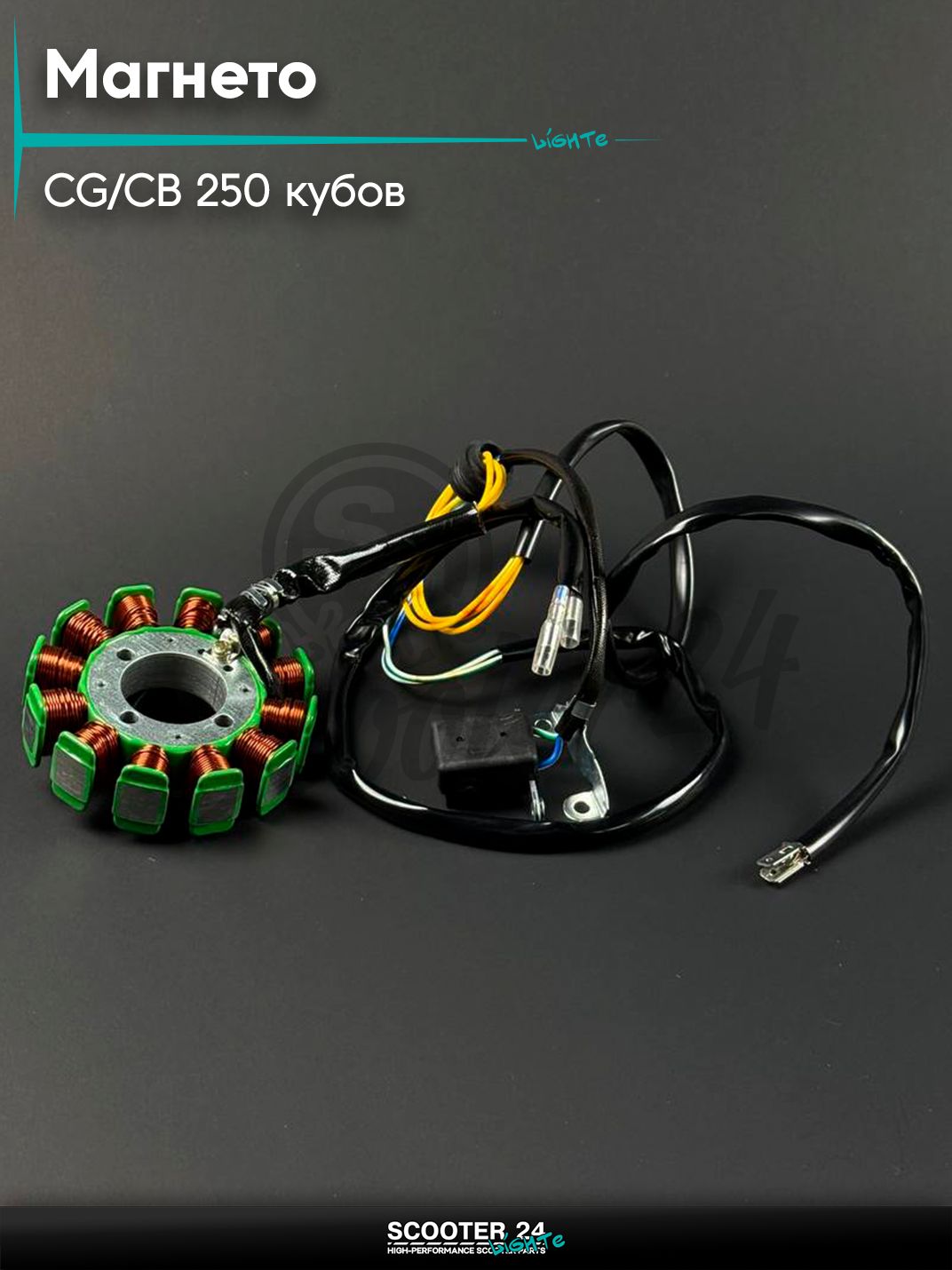 Генератор (магнето) на мопед и мотоцикл Omaks Motors Wind CG / CB 250 кубов, 12 катушек (d 32 мм), 3 отверстия 157FMI, 162FMJ, 166FMM, 174MN - 3