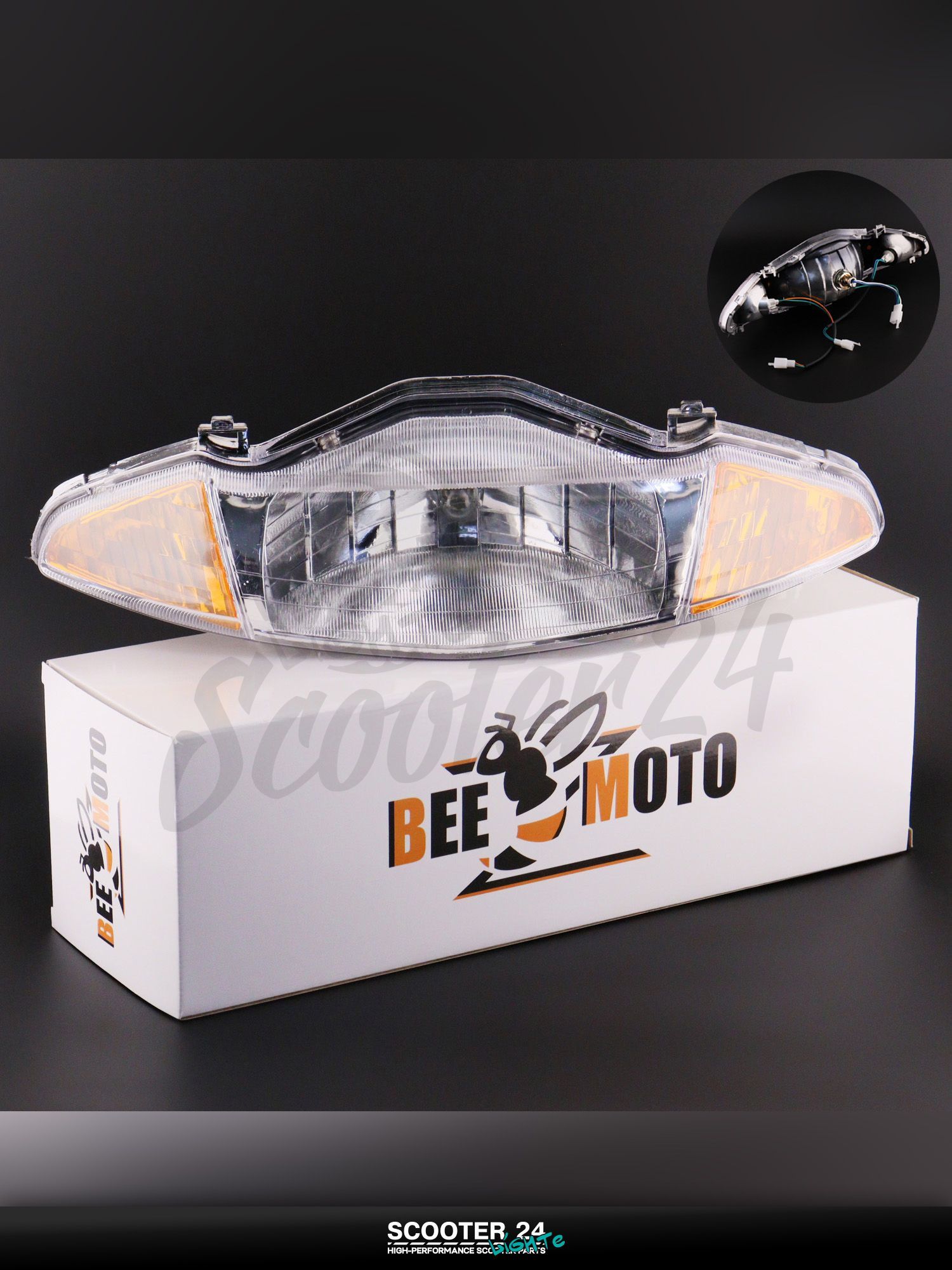 Фара на мопед и скутер (в сборе) Honda LEAD AF48 "BEEZMOTO" Хонда Дио АФ 48