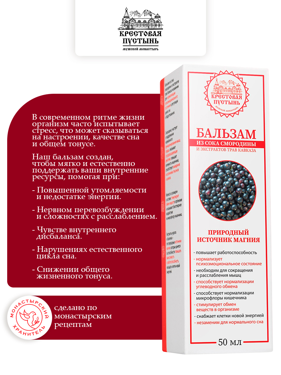 Бальзам из сока смородины и экстрактов трав Кавказа