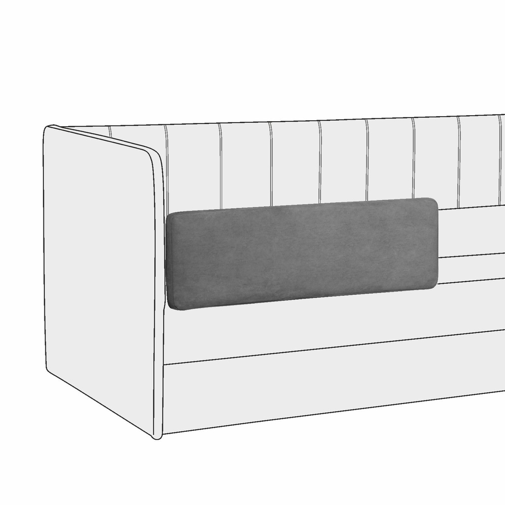 Бортик безопасности для кровати-дивана Crecker, съемный, серый  #1
