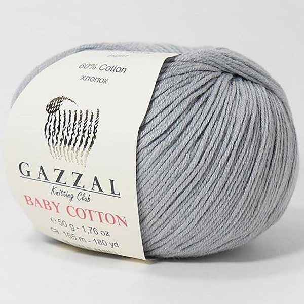 Пряжа Gazzal BABY COTTON 3430 серый (10 мотков) #1