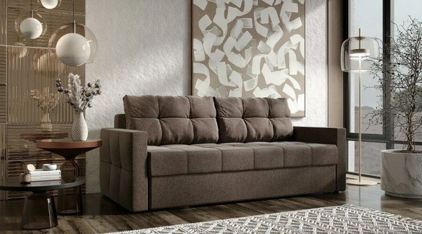 Прямой диван Диван раскладной, Рогожка, механизм Еврокнижка Тик-так ...