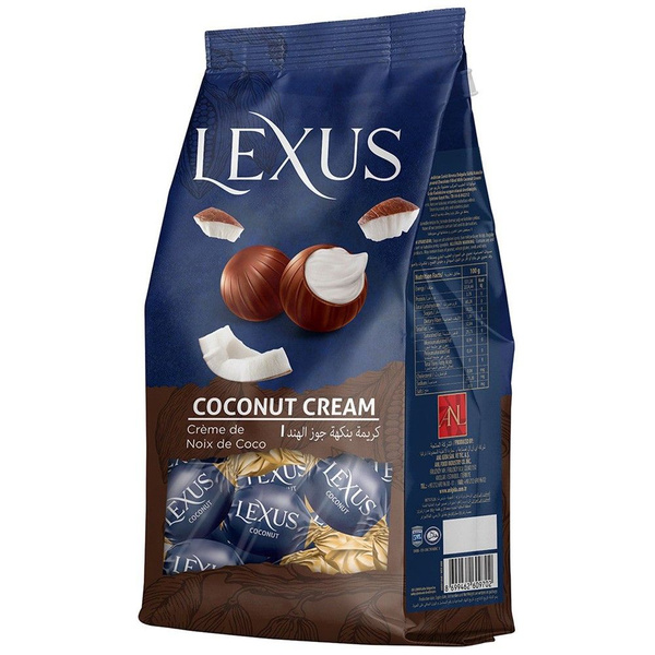Конфеты LEXUS Coconut из молочного шоколада с кокосовым кремом 200г ...