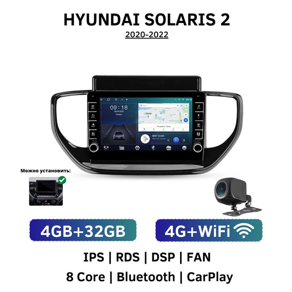 Автомагнитола для Hyundai Solaris 2 2020 - 2023 с механическими ...