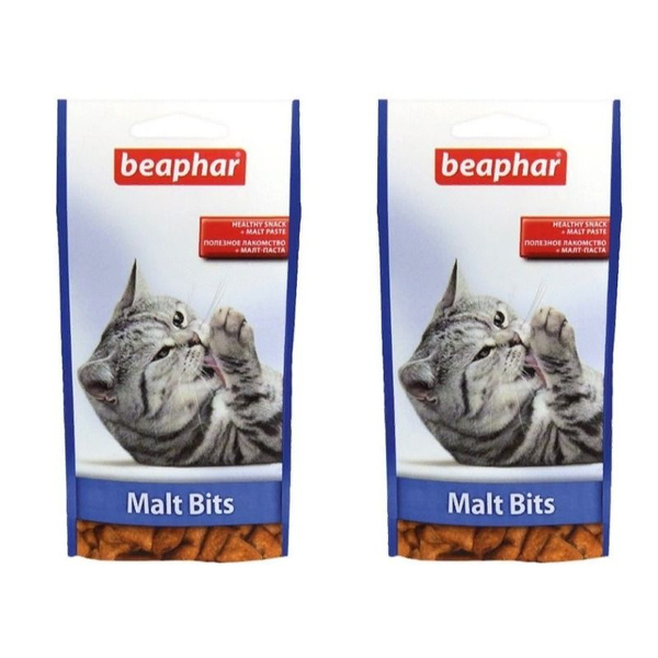 Beaphar Подушечки для кошек с мальт-пастой, Malt-Bits, 75 шт., 35 г., 2 ...