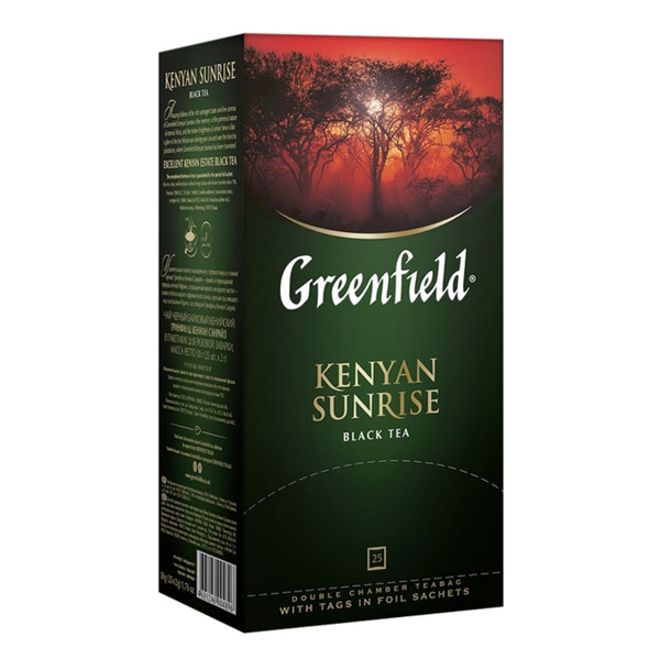 Чай черный Greenfield Kenyan Sunrise 25 пакетиков купить на OZON по ...