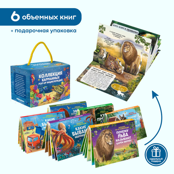 Детская энциклопедия из 6 книг с объемными картинками - купить с ...