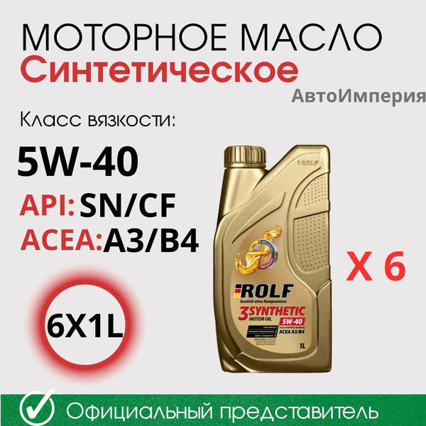Масло моторное ROLF 5W-40 Синтетическое - купить в интернет-магазине ...