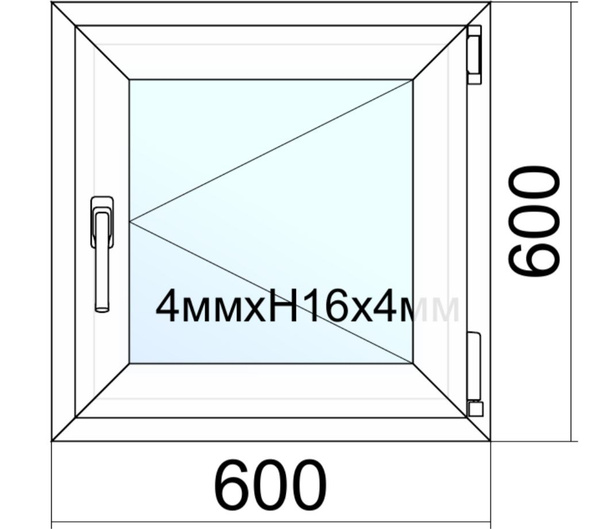 Окно пвх VEKA 60mm/ ш.60см*в.60см/Поворотное/Правое - купить по ...