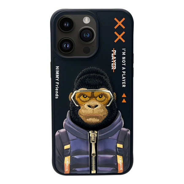 Чехол для iPhone 15 Pro с трехмерной вышивкой / Противоударный чехол ...