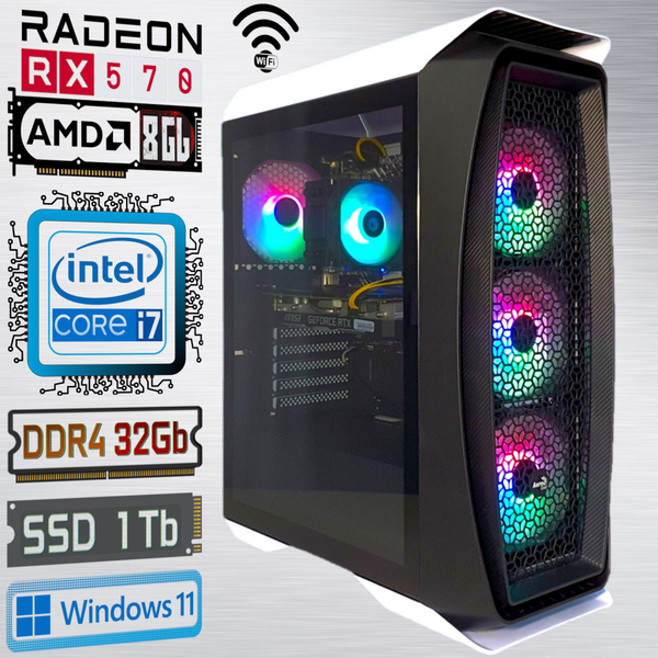 Intel Системный блок Intel Core i7+RX-570+DDR4 32Gb+SSD 1000Gb (Intel ...