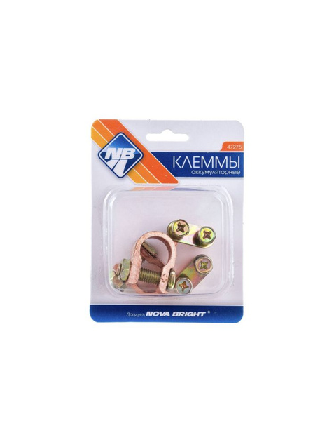 Клемма АКБ универсальная Г-образная 2шт. NOVA BRIGHT, 47275, арт 47275 ...