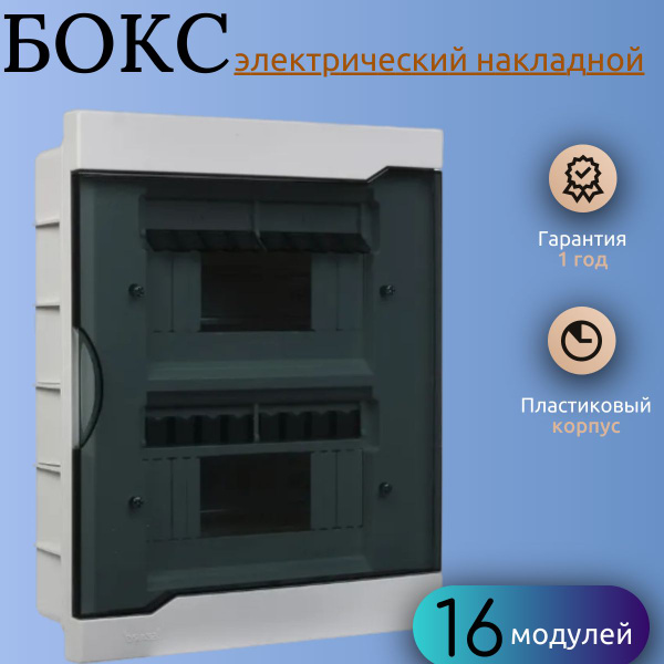 Бокс распределительный накладной электрический ЩРН-П-16 модулей ...