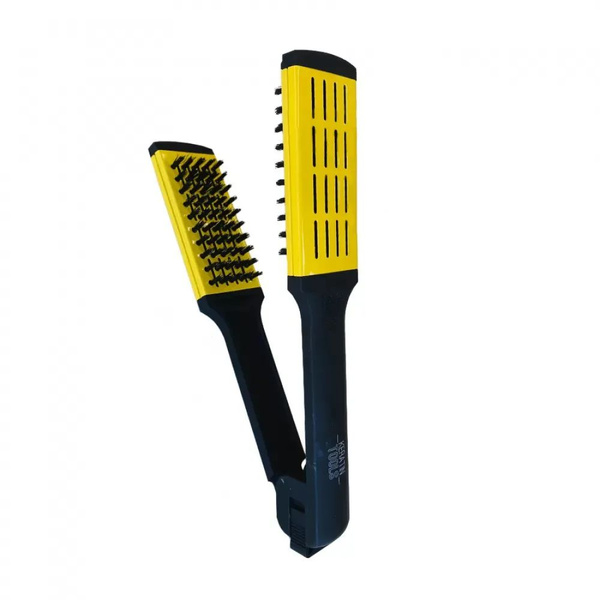 Расческа зажимная Keratin Tools желтая для кератинового выпрямления ...