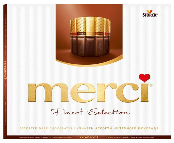 Шоколадные конфеты Merci Мерси Ассорти из темного шоколада 250 г купить ...