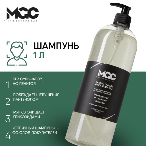 Безсульфатный шампунь для волос мужской профессиональный от перхоти и ...