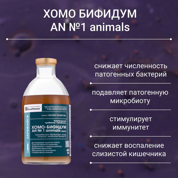 Хомоспорин Бифидум 400мл пробиотик для пищеварения и очищения организма ...