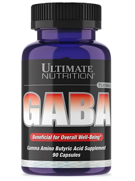 Высококонцентрированная GABA 750 мг 90 капсул Ultimate Nutrition, ГАМК ...