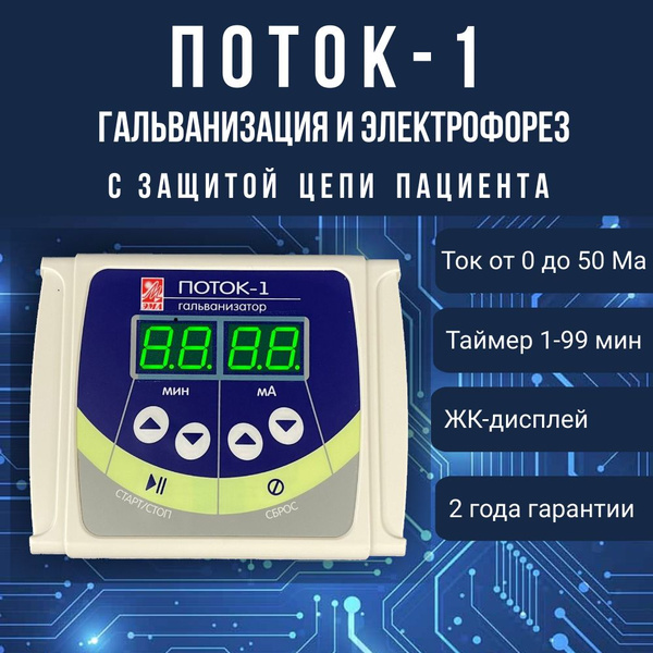 Аппарат гальванизатор физиотерапевтический Поток-1 для гальванизации и ...